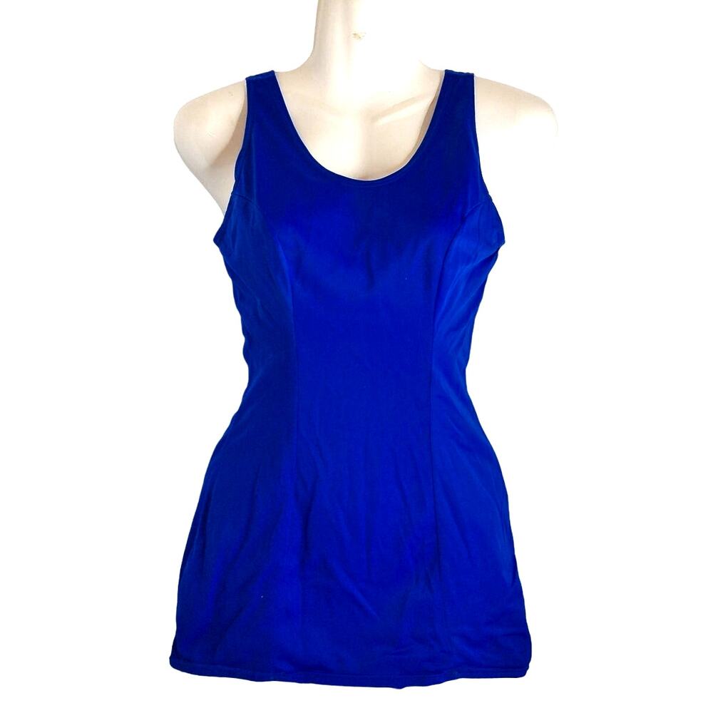 Vintage Ocean New York Royal Blue Scoop Neck Swimsuit Pin Up Size 32
